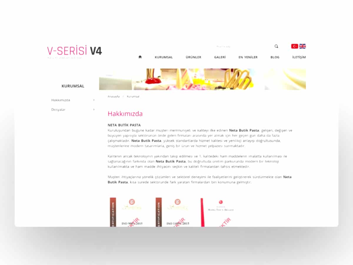 Butik Pasta Web Tasarım V4