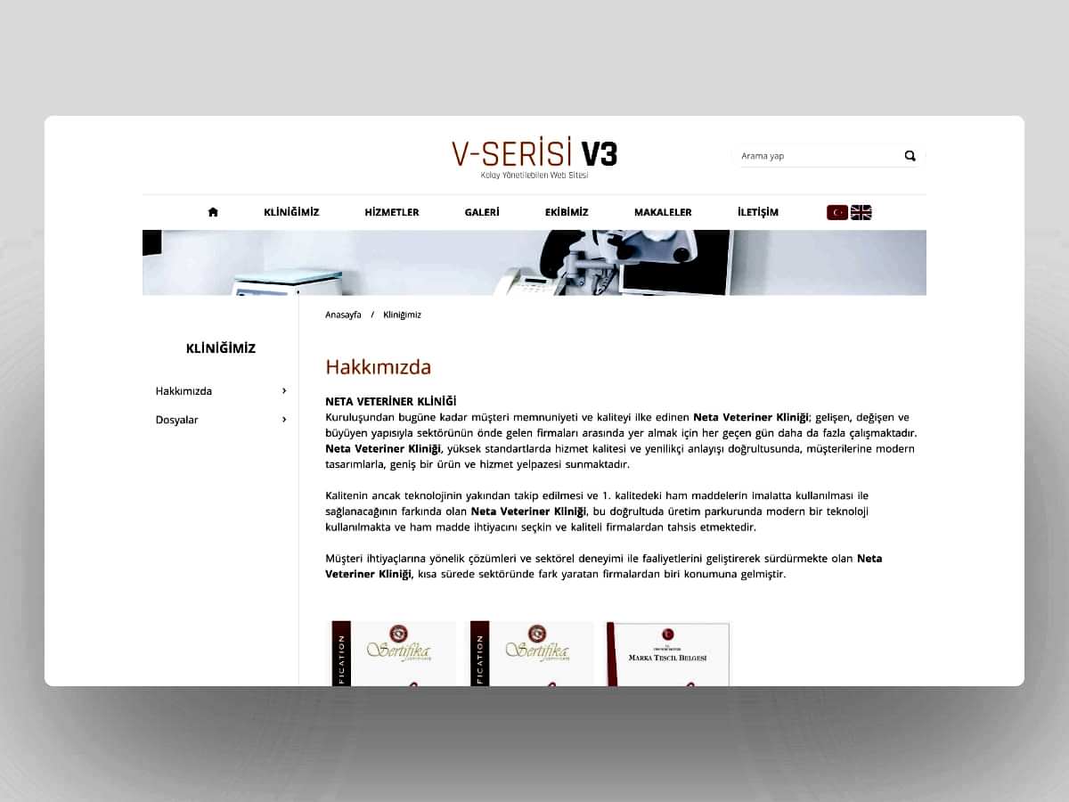 Hazır Veteriner Sitesi V3