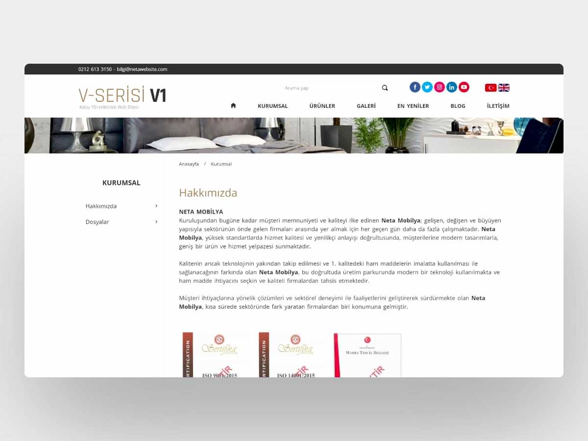 Mobilya Web Sitesi V1