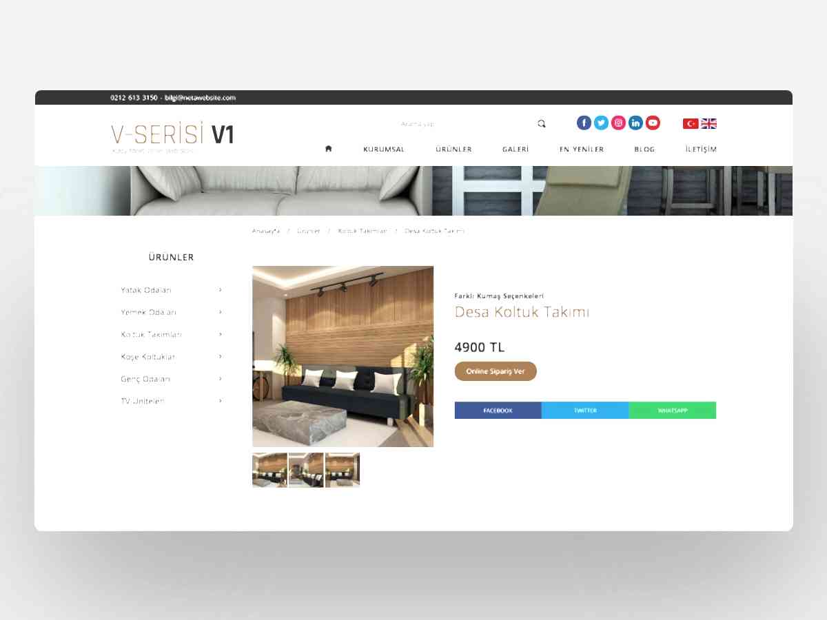 Mobilya Web Sitesi V1